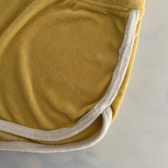 H&M Butter Yellow Retro Terry Cloth Drawstring Booty Shorts - Picture 4 of 5